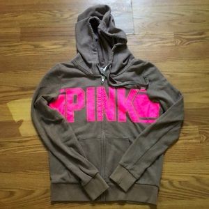 Pink zip up sweatshirt